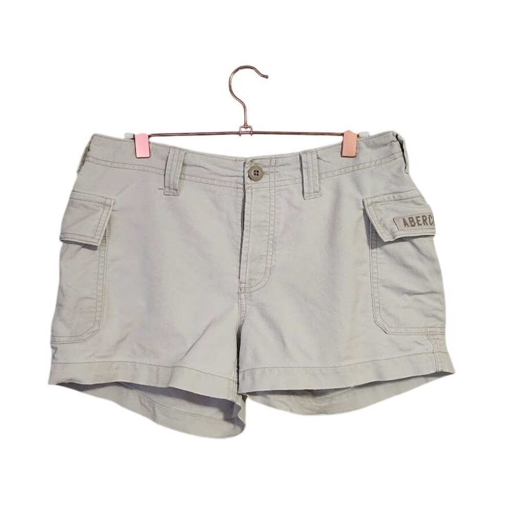 ABERCROMBIE Y2K Cargo Shorts Beige Utility Low Rise Cargo Shorts mcbling size 4